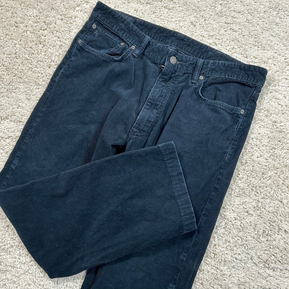 Polo Ralph Lauren Corduroy Pants 36X32 Fits 36X29 Navy Blue Straight 5-Pocket